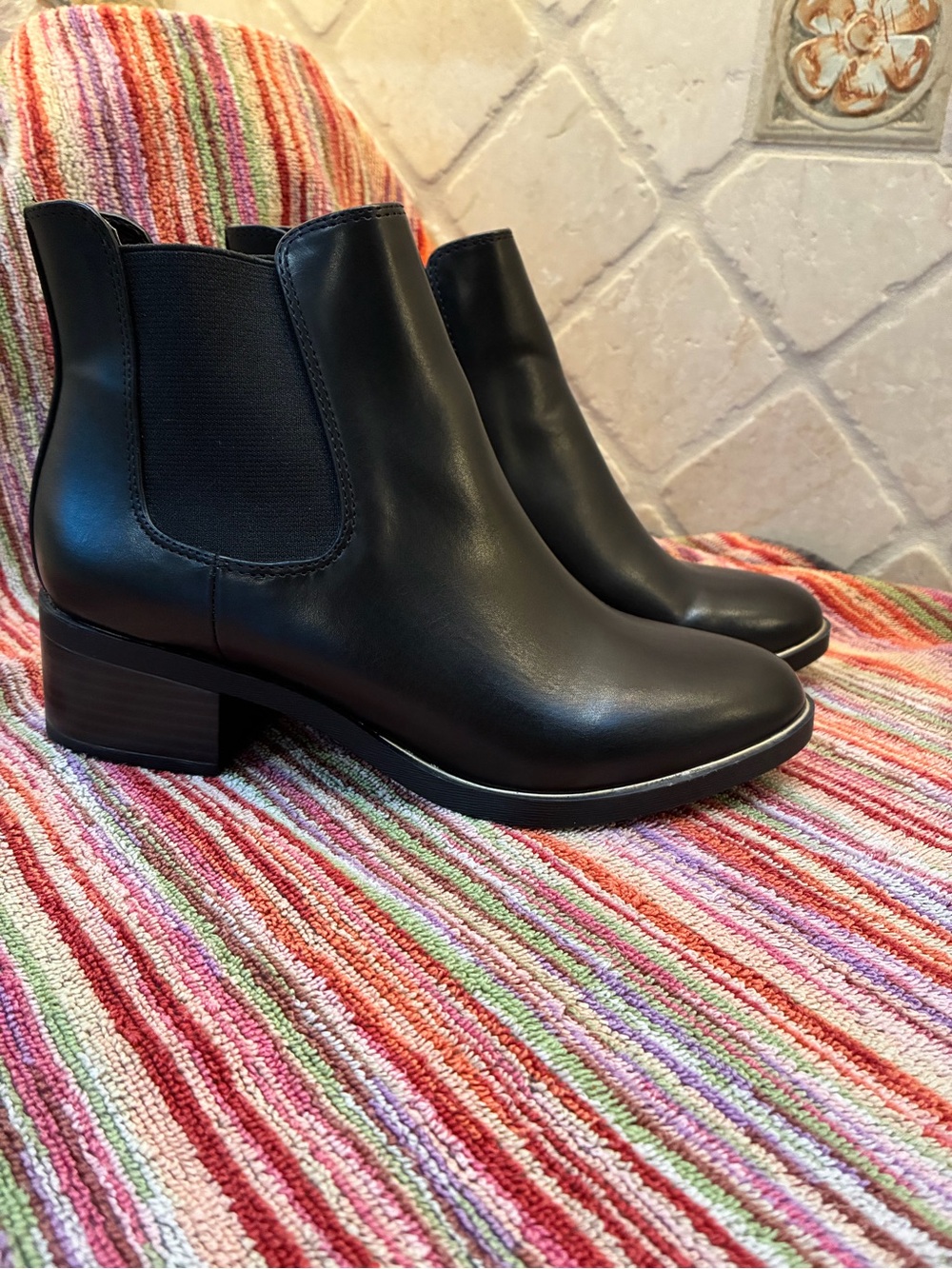 Sam & Libby Black Chelsea Ankle Boots with Low Block Heel